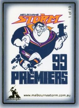 2000 Melbourne Storm Premiers #1 99 Premiers Front